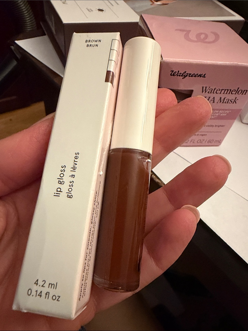 Glossier Lip Gloss — Rich Brown Sheer Shine